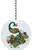 Green Peacock Solid Ceramic Fan Pull