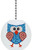 Blue Circles Owl Solid Ceramic Fan Pull