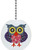 Multi Circles Owl with Yellow Eyes Solid Ceramic Fan Pull