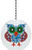 Multi Circles Owl with Greeen Eyes Solid Ceramic Fan Pull