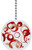 Red Retro Circles Pattern Solid Ceramic Fan Pull
