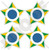 BRAZIL Brazilian AirForce FAB Aircraft Roundels 21 inch -53mm- Vinyl Stickers Decals x4