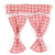 Melody Jane Dollhouse Red Cream Gingham Curtains Tied Back on Rail 112 Window Accessory