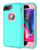 I-HONVA for iPhone 8 Plus Case iPhone 7 Plus Case Built-in Screen Protector Shockproof 3-Layer Full Body Protection Rugged Heavy Duty Durable Cover Case for Apple iPhone 8 Plus/7 Plus Teal/Pink