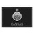 Kansas State Flag - Black and White Morale Patch - Hook and Loop Attach for Hats Jeans Vest Coat - 2x3 in - by Pull Patch