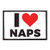 I Love Naps Bold Morale Patch - Hook and Loop Attach for Hats Jeans Vest Coat - 2x3 in - by Pull Patch