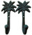 Set of 2 Cast Iron Palm Tree Hooks Tropical Tiki Home Decor