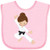 Inktastic Cute Girl Brown Hair Black Belt Karate Pose Baby Bib Pink 39dc9