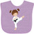 Inktastic Cute Girl Brown Hair Karate Pose Black Belt Baby Bib Lavender 39dc8