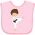 Inktastic Cute Boy Brown Hair Karate Pose Black Belt Baby Bib Pink 39db6