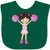 Inktastic Cheerleaders Girl with Brown Hair Pink Uniform Baby Bib Green 39d9e