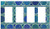 Switch Plate 4 Gang Rocker/GFCI - Circles Abstract Blue Pattern Background