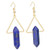 TUMBEELLUWA Healing Crystal Stone Dangle Earrings for Women Hexagonal Quartz Stone Points Triangle Earrings Lapis Lazuli