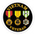 Vietnam Veteran 3 Medals Circle Decal/Bumper Sticker