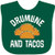 Inktastic Drumline and Tacos Funny Drummer Baby Bib Green 2ff96