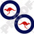 AUSTRALIA Australian AirForce RAAF Aircraft Roundels 3 inch -75mm- Vinyl Stickers Decals x2