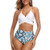 Swimsuits for Women one PieceAODONG Women Vintage Swimsuit Two Piece Retro Halter Ruched High Waist Bikini White