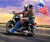 David Textiles Route 66 Chopper with American Flag Panel 36 X 44 Cotton Fabric