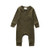 WALLARENEAR Newborn Baby Boy Girl Romper Solid Cotton Linen Jumpsuit Long Sleeve One-Piece Bodysuit Infant Clothes Outfits -Long Sleeve Army Green 9-12 Months-
