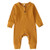 WALLARENEAR Newborn Baby Boy Girl Romper Solid Cotton Linen Jumpsuit Long Sleeve One-Piece Bodysuit Infant Clothes Outfits -Long Sleeve Yellow 12-18 Months-