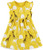 Toddler Girls Cotton Summer Yellow DressesLemon Giraffe and Elephant Short Sleeve Casual Tunic 4t