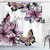 Ambesonne Floral Shower Curtain Flower Blooms Botany Bouquets Colorful Butterflies Paintbrush Watercolor Print Cloth Fabric Bathroom Decor Set with Hooks 75 inch Long Multicolor