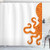 Ambesonne Kraken Shower Curtain Trippy Octopus with Digital Featured Dots Spots Marine Monster Nautical Theme Art Cloth Fabric Bathroom Decor Set with Hooks 75 inch Long Orange White