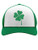 St. Patricks Day Shamrock Irish Green Four-Leaf Clover Trucker Hat Mesh Cap One Size Green/White