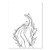 Hands with Leaves Line Art Print Unframed