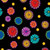 Quilting Treasures Carnivale Black Small Tossed Flowers