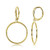 Gold Flashed Sterling Silver Polished 30mm Frontal Hoop Circle Drop Dangle Leverback Earrings