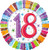 Anagram 18 Inch Circle Foil Balloon - Prismatic Radiant Birthday 18