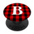 Buffalo Plaid Personalized Monogram Initial Letter  inchB inch PopSockets PopGrip Swappable Grip for Phones  and  Tablets