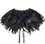 LVOW Gothic Black Feather Shrug Cape Shawl Halloween Maleficent Costume Women-Black-