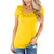 Sovelen Womens Notched Scoop Neck Short Sleeve Tops Casual Cute Summer Plain Color T-Shirts Basic Tees with Pocket Yellow