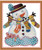 Cross Stitch Stamped Kits 11CT 17X20 inch Holiday Gift Pre-Printed Cross-Stitching Starter Patterns for Beginner Kids or Adults Embroidery Needlepoint Kits Christmas Snowman