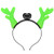 Amosfun Light Up Antlers Ears Headband Led Flashing Party Headband Christmas Party Favors -Green-