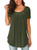 Yidarton Womens Scoop Neck Pleated Blouse Solid Color Tunic Tops Shirts -XX-Large Army Green-