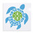 Sea Turtle with Circle Monogram Vinyl Decal for Car Windows Laptops Yeti Tumblers Etc.
