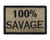 100 percent Savage Hook and Loop Fully Embroidered Morale Tags Patch -Coyote and Black-