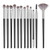 Tenmon 12 Pcs Eye Brush Set Makeup Brush Set Professional Eye Makeup Brushes For Eyeshadow Concealer Eyeliner Brow Blending Brush Tool -Black-