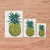 Pineapple with Leaves Vinyl Decal Sticker Yellow Green - 3 Pack Reflective 3 Inches 4 Inches 6 Inches - for Car Boat Laptop Cup Phone