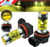 2x H11 H8 100W LED 4300K YELLOW 2323 Projector Fog Driving Light Bulbs