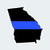 Georgia State Shaped Thin Blue Line Sticker Self Adhesive Vinyl Decal FA Graphix GA - 4.41 Wide