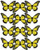 Cakeshop 12 x PRE-CUT Yellow Edible Butterfly Cake Toppers
