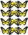 Cakeshop 12 x PRE-CUT Yellow Edible Butterfly Cake Toppers