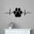 Dog Paw Print Heartbeat Vinyl Wall Decal Sticker Graphic