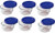 Pyrex Storage 1 Cup Round Dish, Clear with Blue Lid, Pack of 6 Containers
