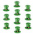 New10pcs St. Patricks Day Irish Shamrocks Hat Flatback Resin Hair Bow