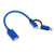 pedkit 2 in 1 USB OTG Cable Type-C/Micro USB to USB 3.0 Adapter Transfer Cable Braided Design Compatible with Andriod Phone